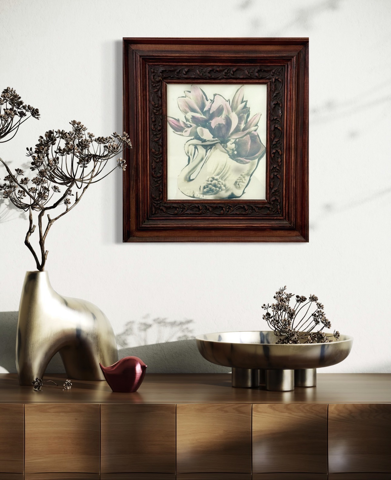 Magnolia in a Crown Lynn Swan - Image 3