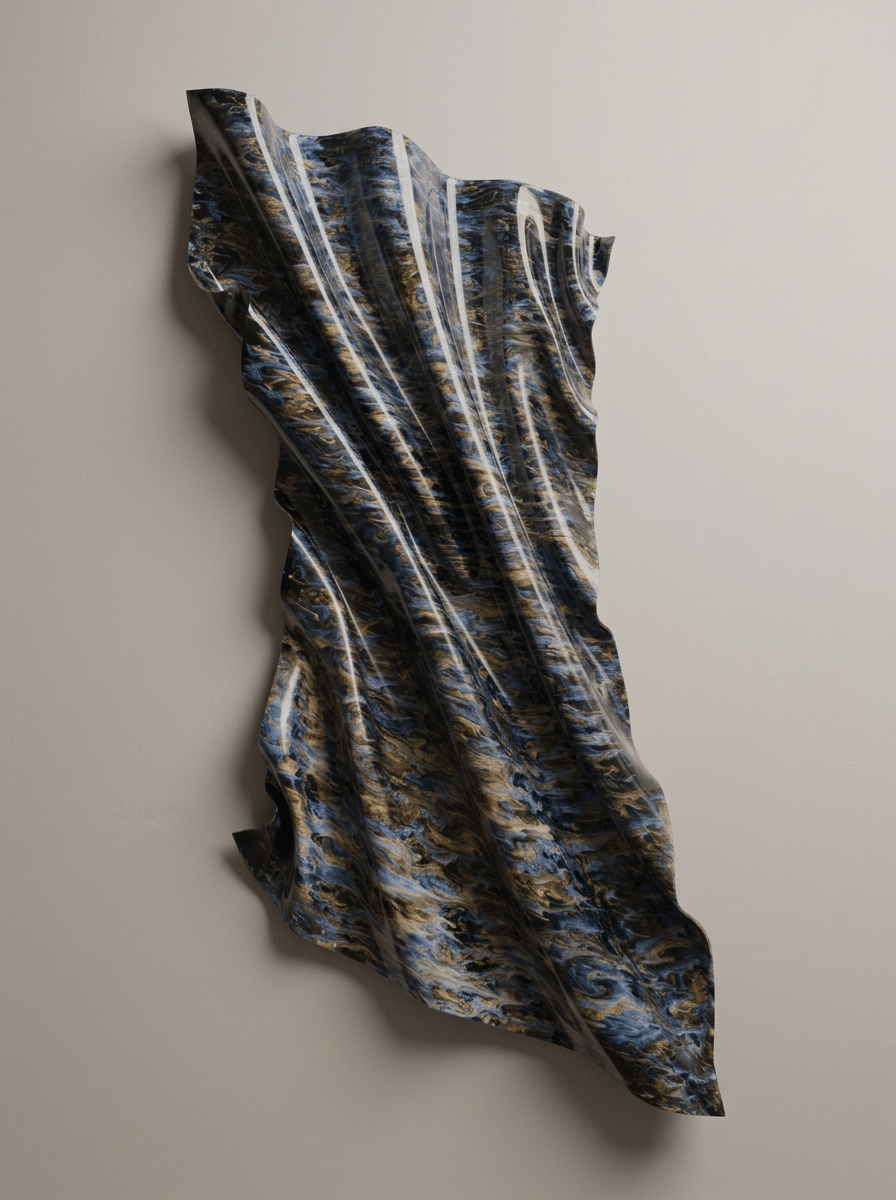 Flowing Azure-Gold Ripple