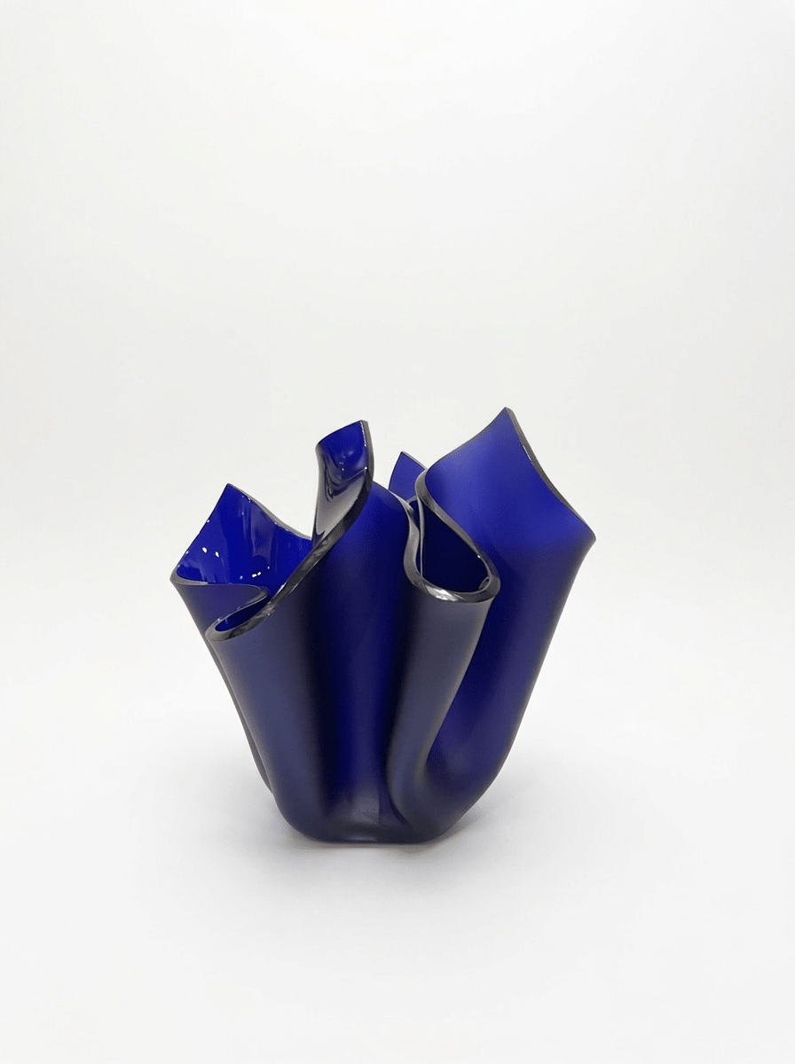 Satin Deep Blue Flower Blaze